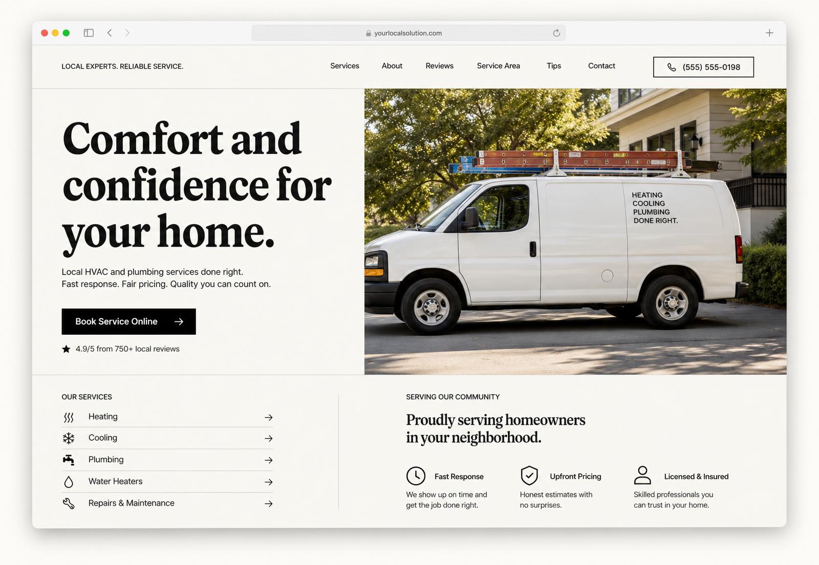 Home Services website concept preview